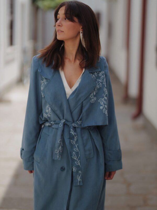 Trench Coat With Embroidery Details