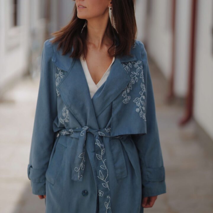 Trench Coat With Embroidery Details